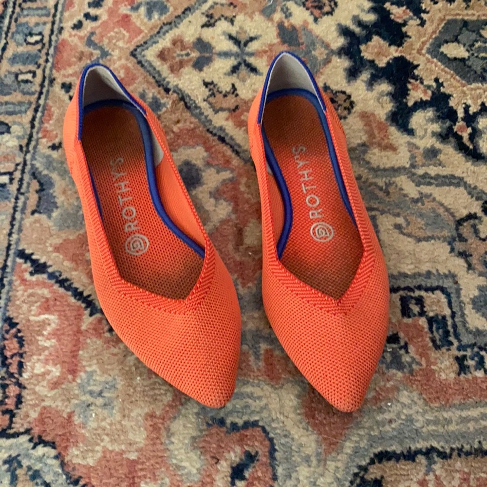 Rothy's Women's Orange Pointed Knit Flats
